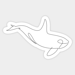 orca - one line drawing Sticker